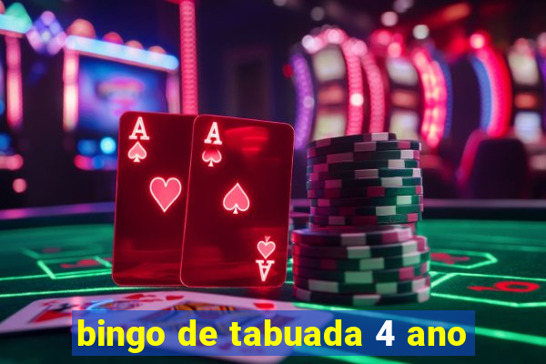 bingo de tabuada 4 ano