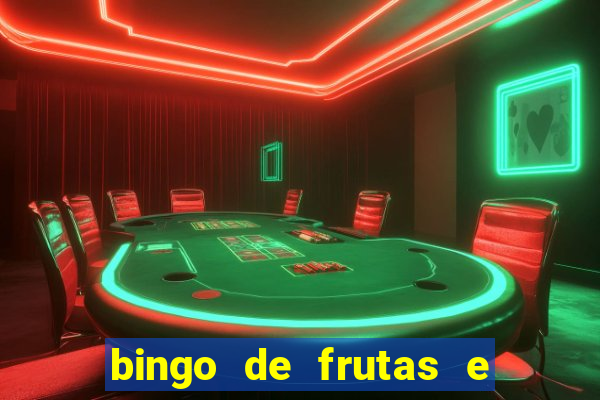 bingo de frutas e legumes para imprimir