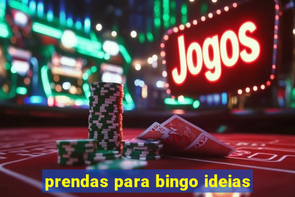 prendas para bingo ideias